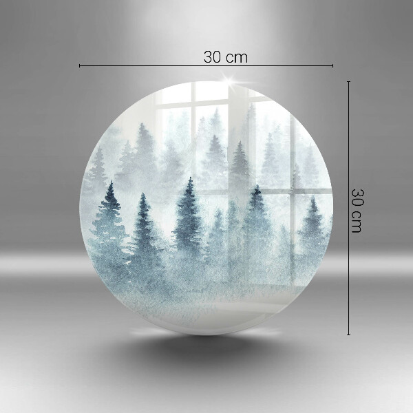 Skärbräda glas unik Målad vinterskog