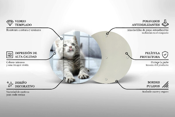 Skärbräda glas unik Liten söt kattunge