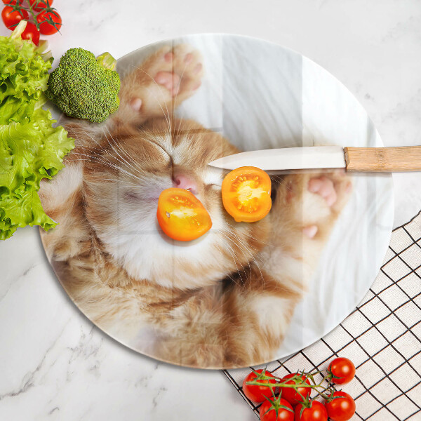 Skärbräda glas unik Liten söt kattunge