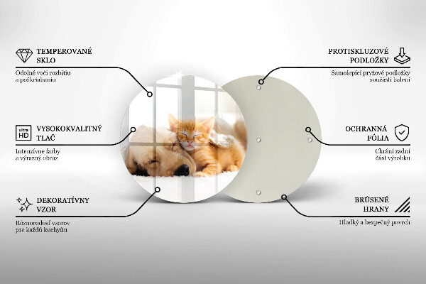 Skärbräda glas unik Djur hund och katt