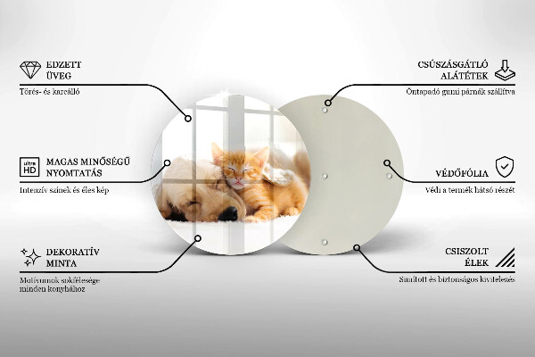 Skärbräda glas unik Djur hund och katt