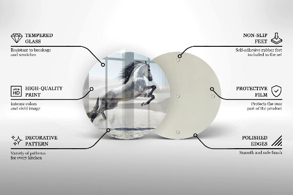 Skärbräda glas unik Vit häststev