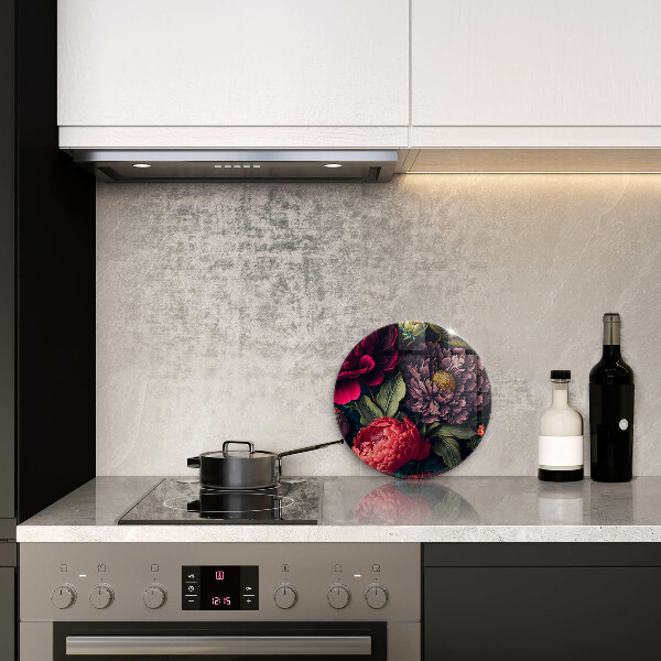 Skärbräda glas unik Vackra blommor