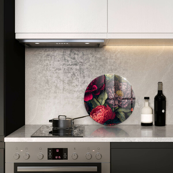 Skärbräda glas unik Vackra blommor