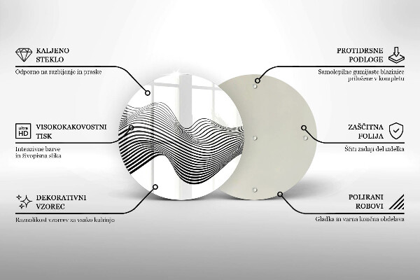 Skärbräda glas unik Linjär abstraktion