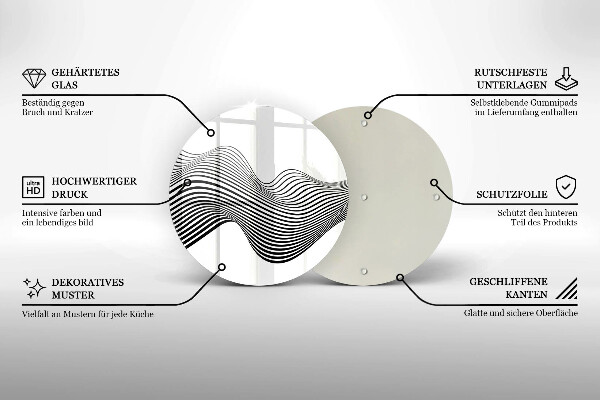 Skärbräda glas unik Linjär abstraktion