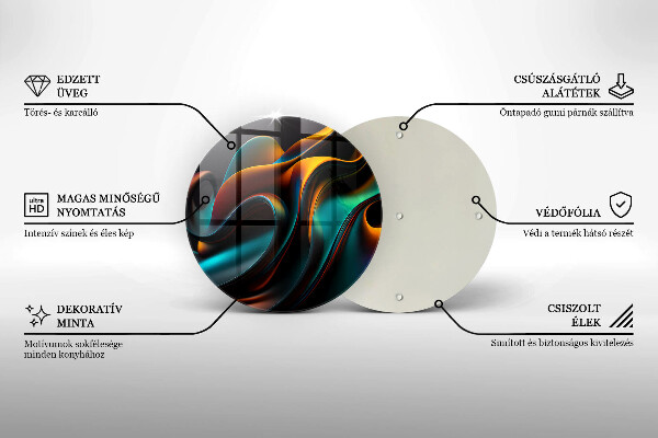 Skärbräda glas unik Färgglad abstraktion