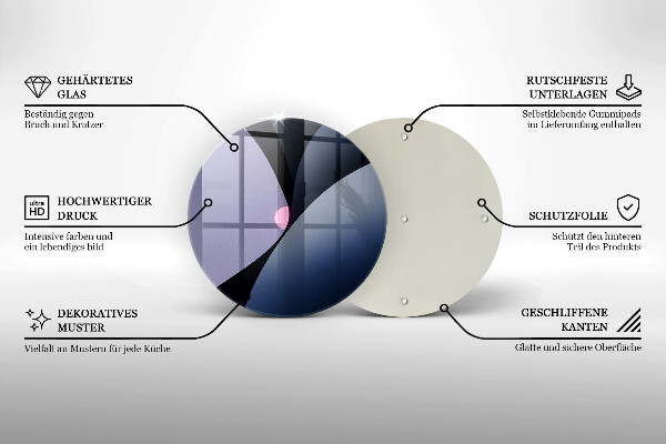 Skärbräda glas unik Abstrakta former