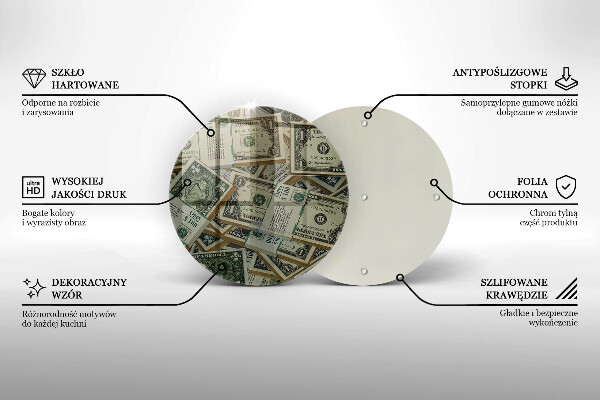 Skärbräda glas unik Pengar dollar