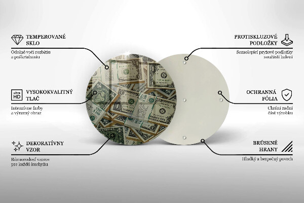 Skärbräda glas unik Pengar dollar