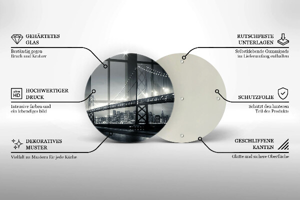 Skärbräda glas unik Benjamin Franklin Bridge