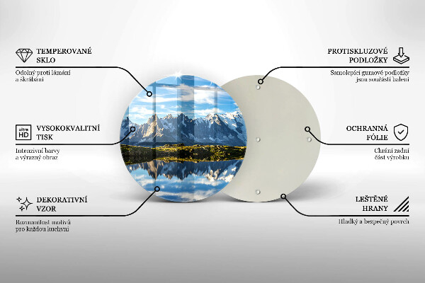 Skärbräda glas unik Bergslandskap