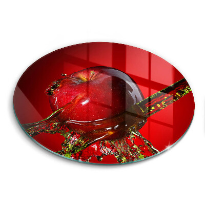 Skärbräda glas unik Äppelfrukt i vatten