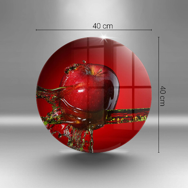 Skärbräda glas unik Äppelfrukt i vatten
