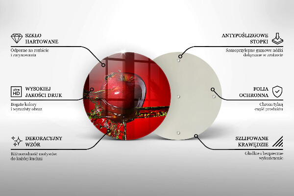 Skärbräda glas unik Äppelfrukt i vatten