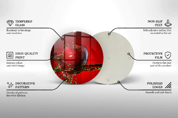 Skärbräda glas unik Äppelfrukt i vatten
