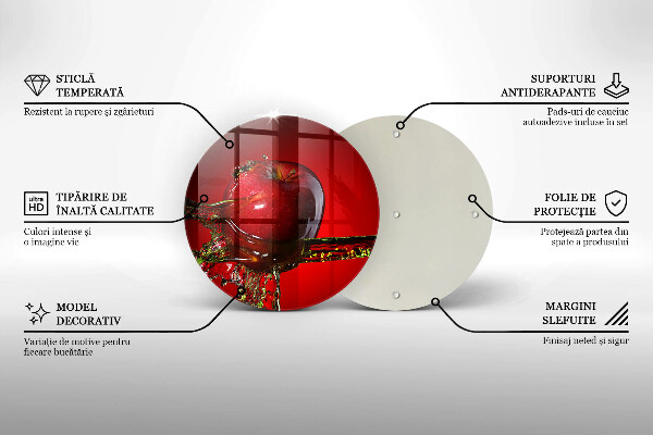 Skärbräda glas unik Äppelfrukt i vatten