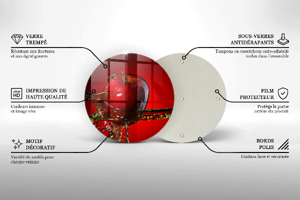 Skärbräda glas unik Äppelfrukt i vatten