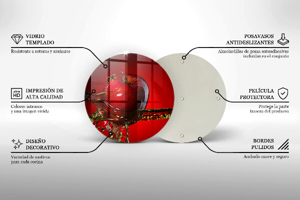 Skärbräda glas unik Äppelfrukt i vatten