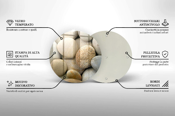 Skärbräda glas unik Mönster av ovala stenar