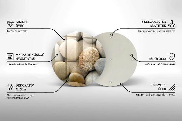 Skärbräda glas unik Mönster av ovala stenar
