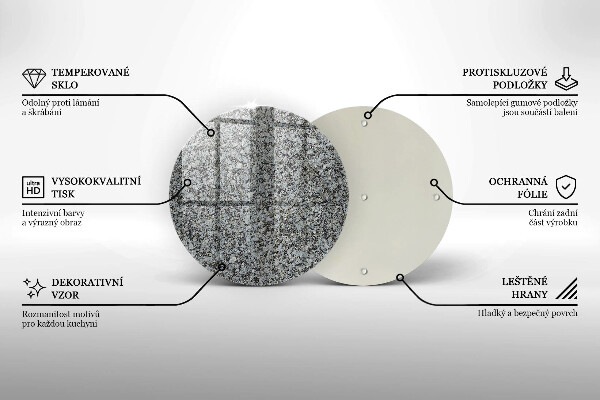 Skärbräda glas unik Sten textur