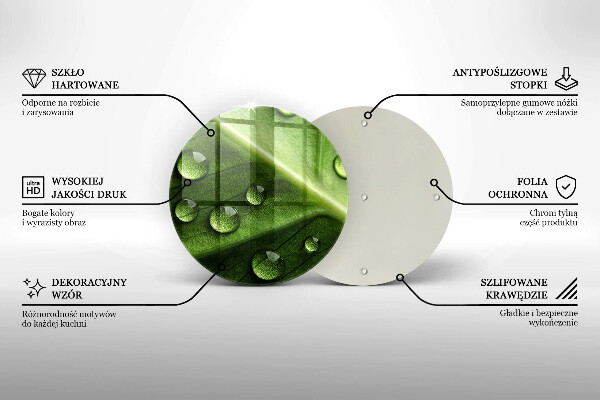 Skärbräda glas unik Natur dagg och löv
