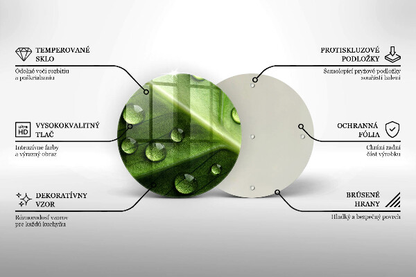 Skärbräda glas unik Natur dagg och löv