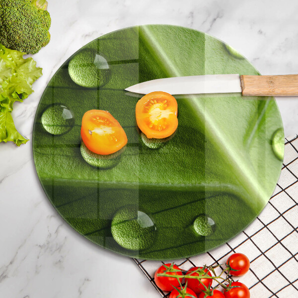 Skärbräda glas unik Natur dagg och löv