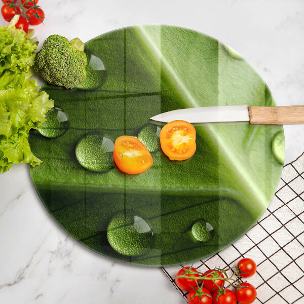 Skärbräda glas unik Natur dagg och löv