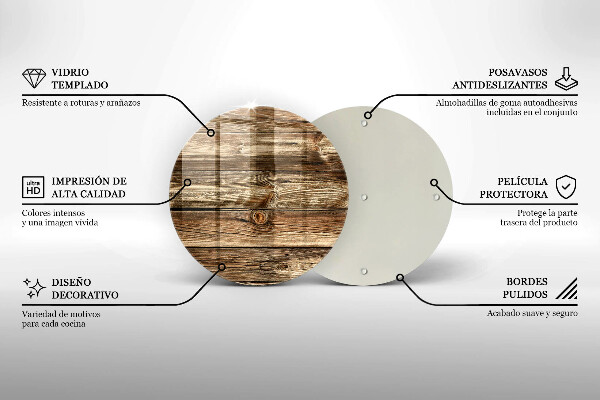 Skärbräda glas unik Trä planka textur