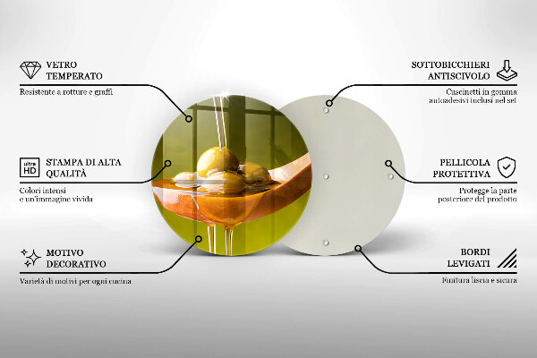 Skärbräda glas unik Olivolja och oliver