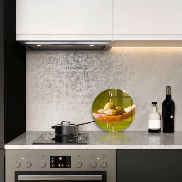 Skärbräda glas unik Olivolja och oliver