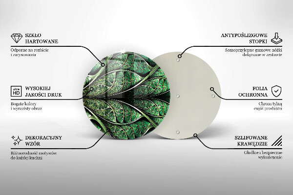 Skärbräda glas unik Bladvenstruktur