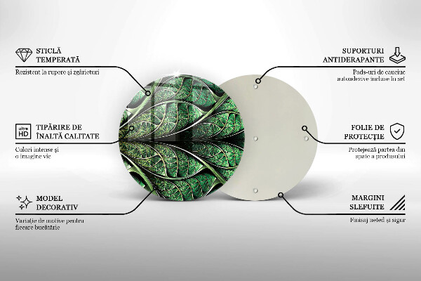 Skärbräda glas unik Bladvenstruktur