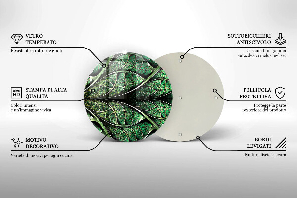 Skärbräda glas unik Bladvenstruktur