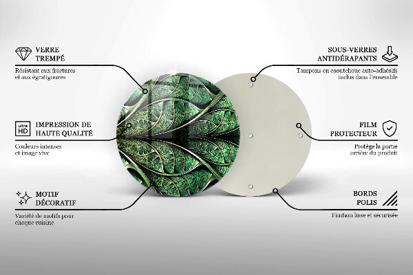 Skärbräda glas unik Bladvenstruktur
