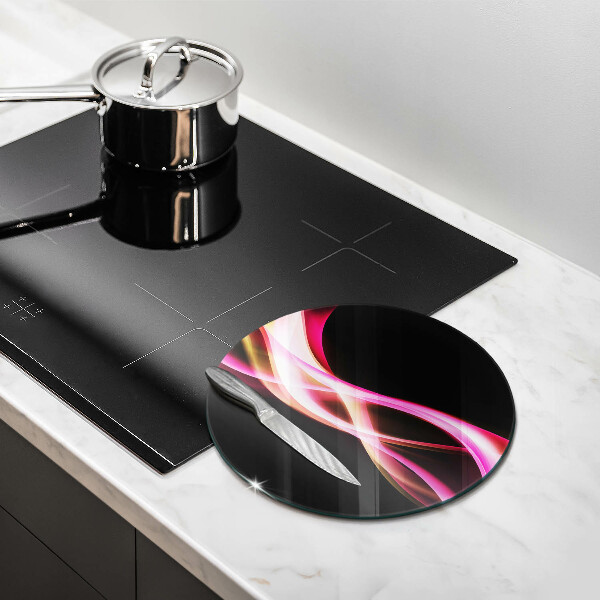 Skärbräda glas unik Abstrakt neon rök