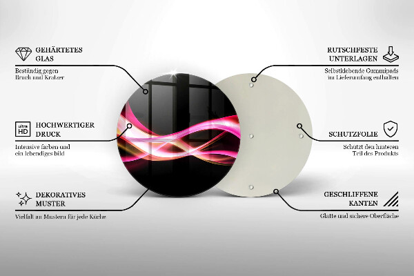 Skärbräda glas unik Abstrakt neon rök