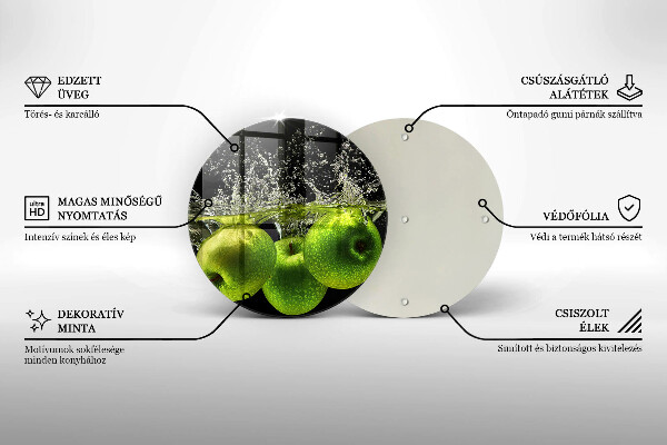 Skärbräda glas unik Gröna äpplen och vatten