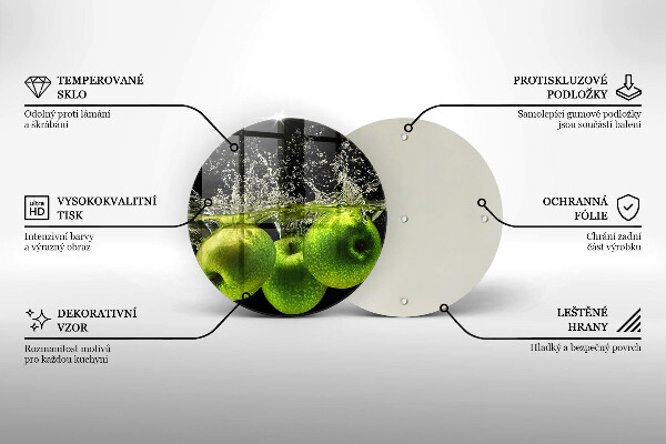 Skärbräda glas unik Gröna äpplen och vatten