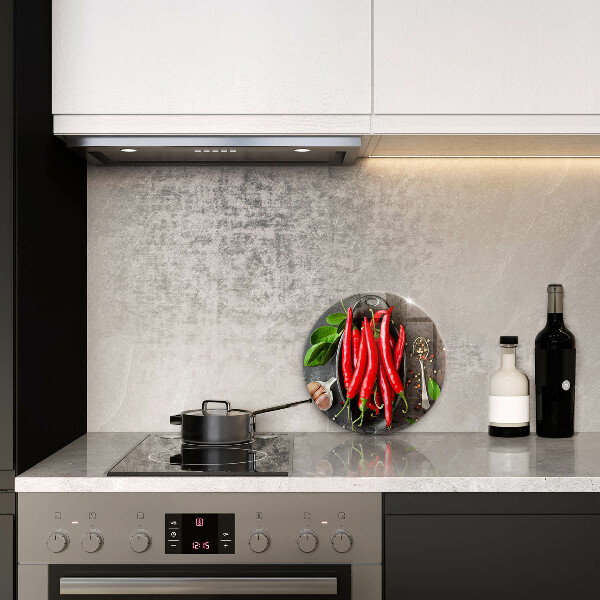 Skärbräda glas unik Röd chilipeppar