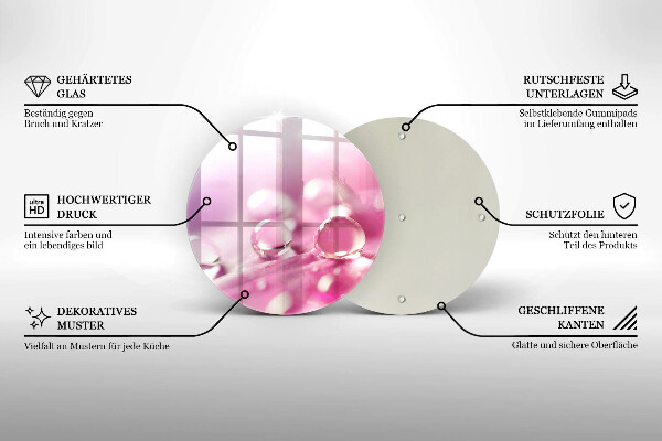 Skärbräda glas unik Dagg blomblad