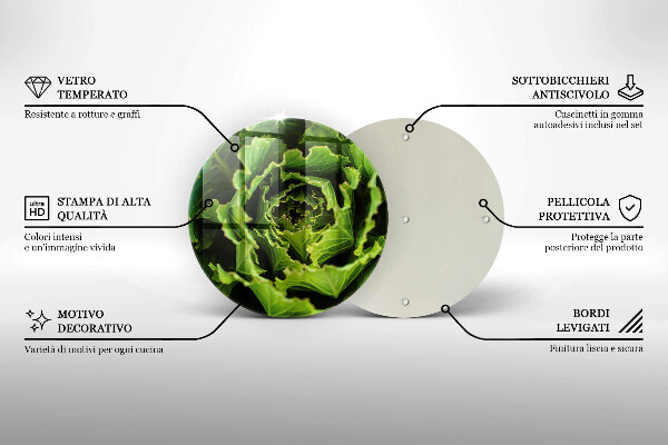 Skärbräda glas unik Äter salladsblad