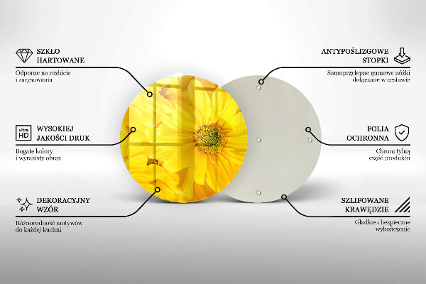 Skärbräda glas unik Blomblad