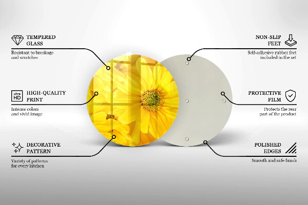 Skärbräda glas unik Blomblad