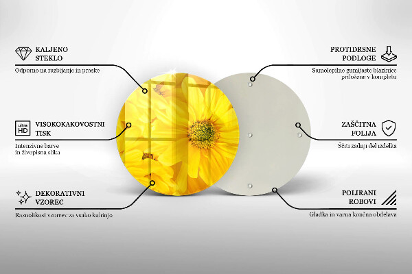 Skärbräda glas unik Blomblad