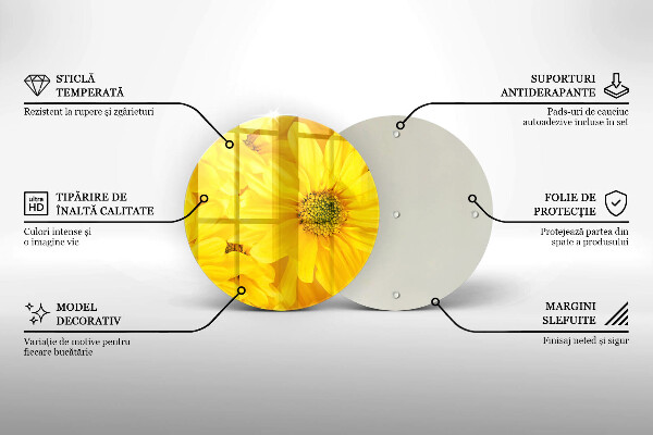 Skärbräda glas unik Blomblad