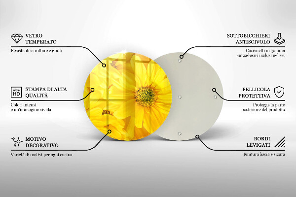 Skärbräda glas unik Blomblad