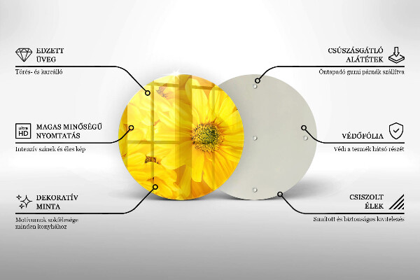 Skärbräda glas unik Blomblad